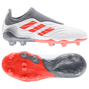 adidas Youth  Copa Sense.3 Laceless FG Soccer Shoes (White/Red)