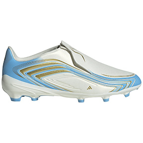 adidas Youth  Messi  F50 League Laceless FG Shoes (Ivory/Blue/Icey Blue)