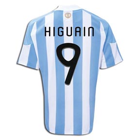 adidas Argentina Higuain #9 Soccer Jersey (Home 2010/11)