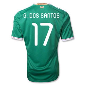 adidas  Mexico dos Santos #17 Soccer Jersey (Home 2011/12)