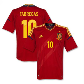 adidas  Spain Fabregas #10 Soccer Jersey (Home 2012/13)