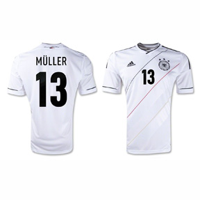 adidas  Germany Muller #13 Soccer Jersey (Home 2012/13)
