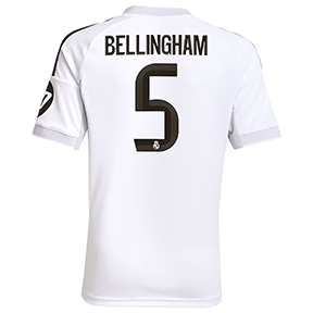 adidas Youth  Real Madrid Bellingham #5  Soccer Jersey (Home 25/26)