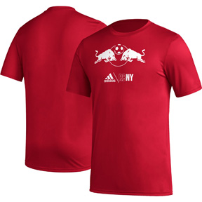 adidas  NY Red Bull Icon Soccer Tee (Red/White)