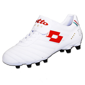 Lotto Stadio Mondiale FG Soccer Shoes (White/Red)