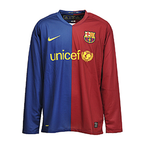 Nike Barcelona Long Sleeve Soccer Jersey (Home 2008/09)