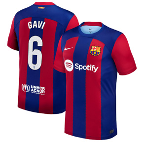 Nike   Barcelona  Gavi #6 Soccer Jersey (Home 23/24)