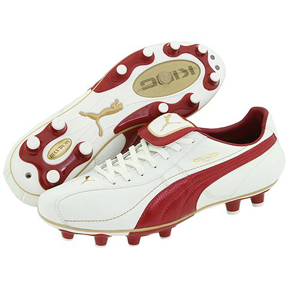 Puma  King XL I FG Soccer Shoes (White/Red)