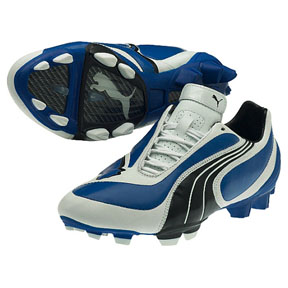 Puma  v3.08 I FG L Soccer Shoes (White/Royal)
