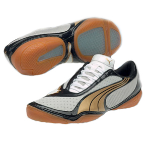 Puma v1.08 Sala Indoor Soccer Shoes (White/Gold)