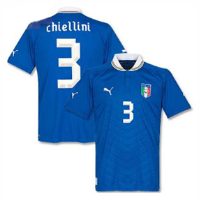 Puma  Italy Chiellini #3 Soccer Jersey (Home 2012/13)
