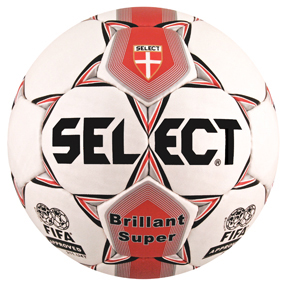 Select Brillant Super Soccer Ball (White/Red)
