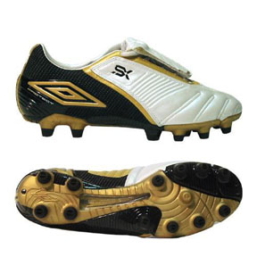 Umbro  SX Valor II HG Soccer Shoes (White/Black/Gold)