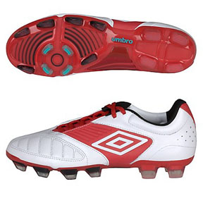 Umbro  Geometra Pro A FG Soccer Shoes (White/Red)