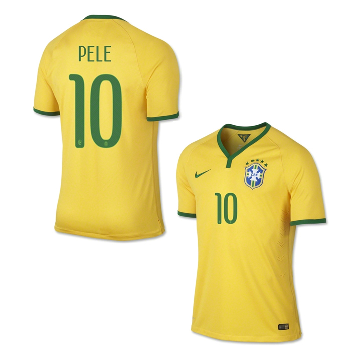 Nike Youth Brasil Pele 10 World Cup 2014 Soccer Jersey (Home
