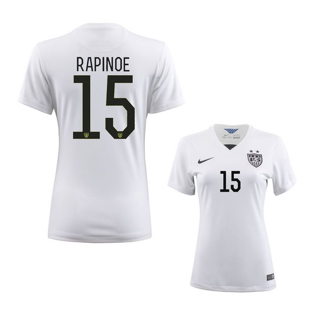 Nike Womens USA Rapinoe 15 Soccer Jersey (Home 2015/16