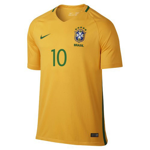 Nike Youth Brasil / Brazil Neymar 10 Soccer Jersey (Home 16/17
