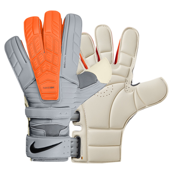 Nike GK Confidence Soccer Goalie Glove (Wolf Grey/Orange) SoccerEvolution