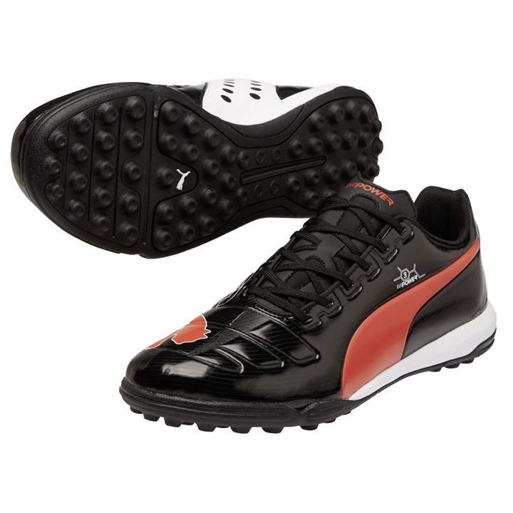 Puma evoPower 3 Turf Soccer Shoes (Black/Orange) SoccerEvolution