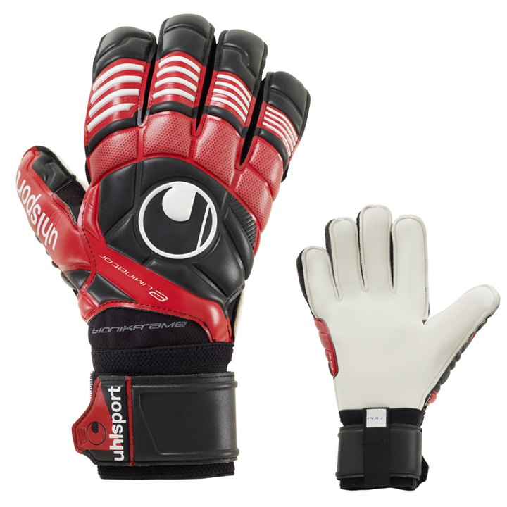 Uhlsport Eliminator Supersoft Bionik Goalie Glove (Black/Red