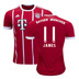 adidas Bayern Munich James #11 Soccer Jersey (Home 17/18)