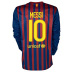 Nike  Barcelona Messi #10 LS Soccer Jersey (Home 2011/12)