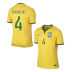 Nike Brasil / Brazil David Luiz #4 World Cup 2014 Soccer Jersey