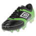 Umbro Stealth Pro A HG Soccer Shoes (Black/White/Lime)
