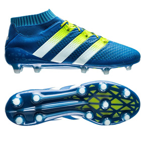 Manufacturer Facilities shutter adidas ACE 16.1 Primeknit FG Soccer Shoes (Blue/Green) @ SoccerEvolution