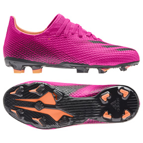 adidas Youth X Ghosted.3 FG Soccer Shoes (Shock Pink/Black)