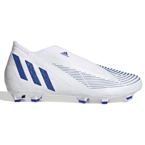 adidas  Predator  Edge.3 Laceless LL FG Soccer Shoes (White/Blue)