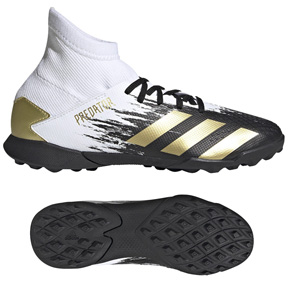 adidas Youth  Predator 20.3 Turf Soccer Shoes (Cloud White/Gold)