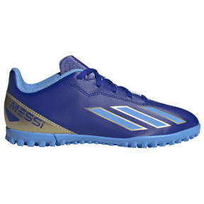 adidas Youth   Messi X Crazyfast Club Turf (Blue/White/Gold)