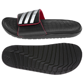 adidas Voloomix Vario Soccer Sandal / Slide (Black/Grey/Red)