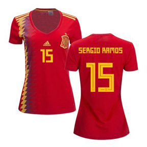 adidas Womens Spain Ramos #15 Jersey (Home 18/19)