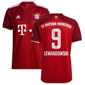 adidas Bayern Munich Lewandowski #9 Soccer Jersey (Home 21/22)