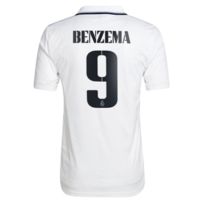 adidas Youth  Real Madrid Benzema #9 Soccer Jersey (Home 22/23)