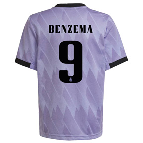 adidas Youth  Real Madrid Benzema #9 Soccer Jersey (Away 22/23)