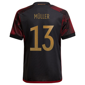 adidas Youth  Germany  Muller #13 WC22 Soccer Jersey (Away 22/24)
