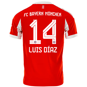 adidas Youth  Bayern Munich Diaz #14  Soccer Jersey (Home 25/26)