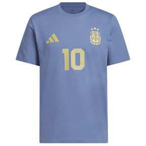 adidas Youth  Argentina Lionel Messi #10 Soccer Tee (Blue/Gold)