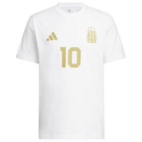 adidas Youth  Argentina Lionel Messi #10 Soccer Tee (White/Gold)