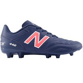 New Balance 442 v2 Academy Wide Width FG Soccer Shoes (Navy/Silver/Red)