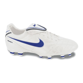 Nike Womens Tiempo Mystic III FG Soccer Shoes (White/Blue)
