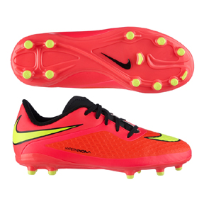 Nike Youth HyperVenom Phelon FG Soccer Shoes (Crimson)