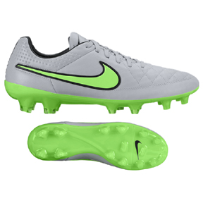 Nike Tiempo Legend V FG Soccer Shoes (Wolf Grey/Green) @ SoccerEvolution