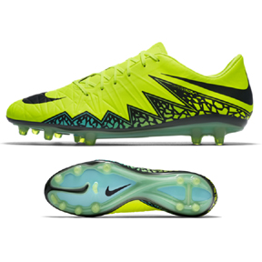 Nike HyperVenom Phatal II FG Soccer Shoes (Volt/Turquoise ...