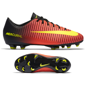 nike orange and black soccer shoes