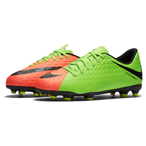 Nike Youth HyperVenom Phade III FG Soccer Shoes (Electric Green)