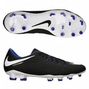 Nike HyperVenom Phelon III FG Soccer Shoes (Black/White)